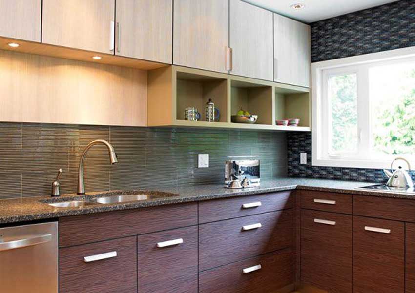 Mẫu tủ bếp gỗ công nghiệp Laminate hiện đại 2017