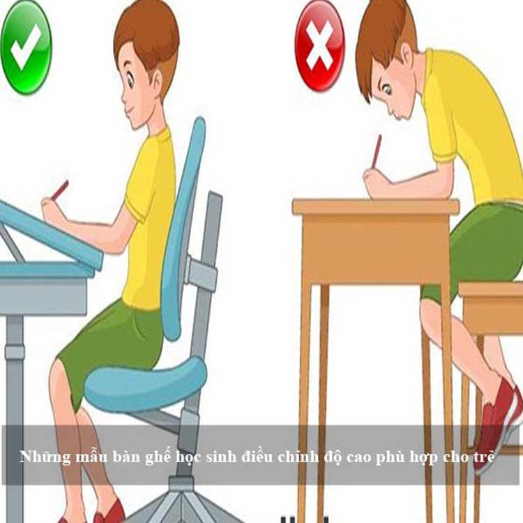 Lựa chọn bộ bàn ghế học sinh có tăng giảm chiều cao mang lại tư thế ngồi học tập tốt nhất cho trẻ Lựa chọn bộ bàn ghế học sinh có tăng giảm chiều cao mang lại tư thế ngồi học tập tốt nhất cho trẻ