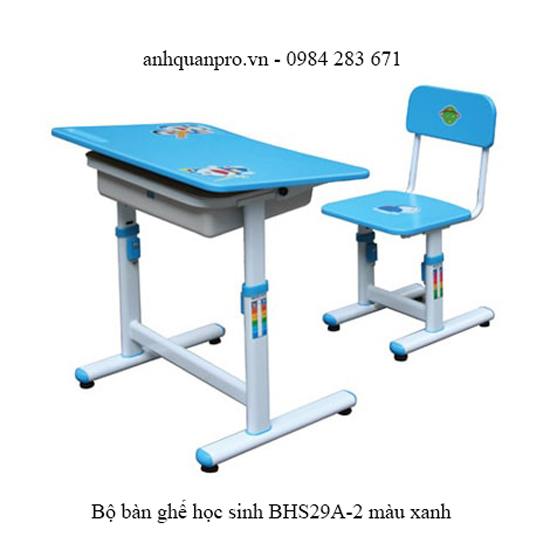 Bộ bàn ghế học sinh Hòa Phát BHS29A-2 màu xanh