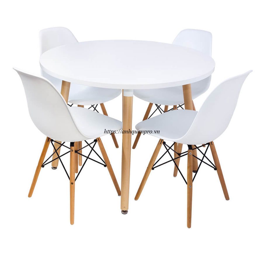 Bộ bàn ghế phong cách với màu trắng