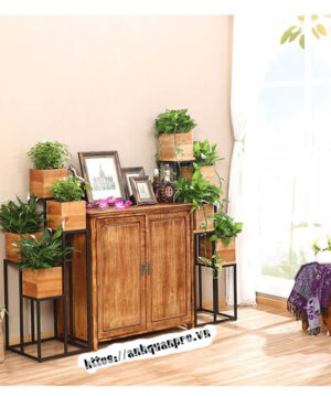 Kệ trang trí để cây độc đáo KGC08 8 ke de cay trang tri khung sat KGC08 5