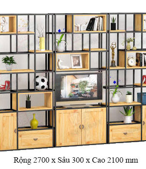 Kệ khung sắt có tủ KGC09 sang trọng và độc đáo ! 15 ke khung sat co tu kich thuoc 2700x2100 mm
