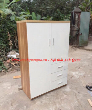 tu quan ao 2 canh mo mau trang TGCN02 2