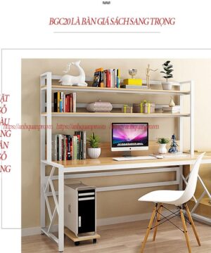 Bàn học sinh tại nhà có giá sách BGC20 12 ban hoc co gia sach bgc20 9