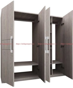 Tủ quần áo gỗ công nghiệp 4 cánh mở TGCN13 6 Bên trong tủ áo TGCN13 - 1