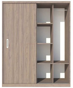 Tủ quần áo gỗ công nghiệp 2 cánh lùa TGCN15 13 Dễ dàng sử dụng - TGCN15 màu kẻ tối