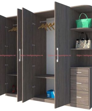 Tủ TGCN16 cso thêm kệ trang trí và 3 ngăn kéo bên ngoài .