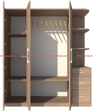 Tủ quần áo gỗ công nghiệp 3 cánh mở TGCN17 4 Tủ áo TGCN17-1
