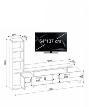 Kích thước kệ tivi KTV06