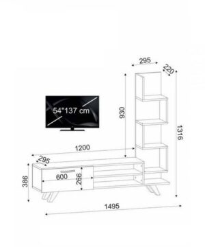 Kệ tivi đơn giản giá rẻ KTV03 6 Kích thước kệ tivi đơn giản giá rẻ KTV03-1