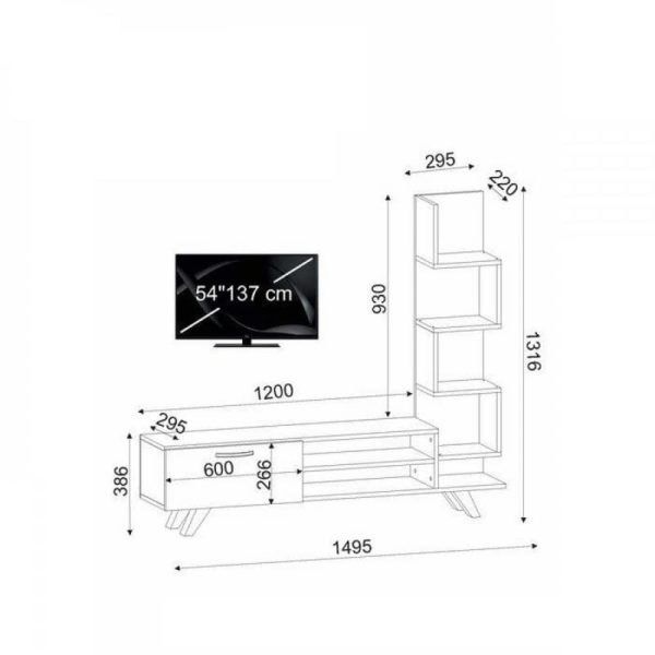 Kích thước kệ tivi đơn giản giá rẻ KTV03-1