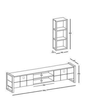 Kích thước kệ tivi KTV09