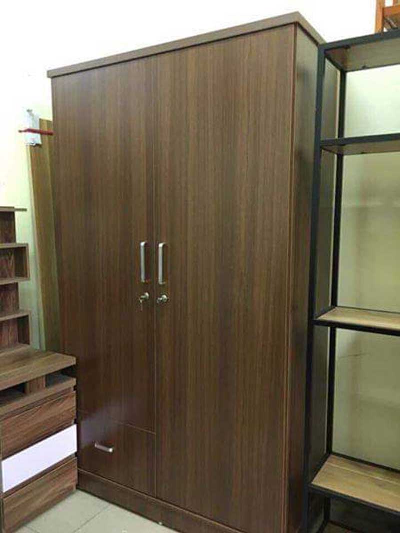 Tủ quần áo 2 cánh mở rộng 880mm giá rẻ màu vân lim