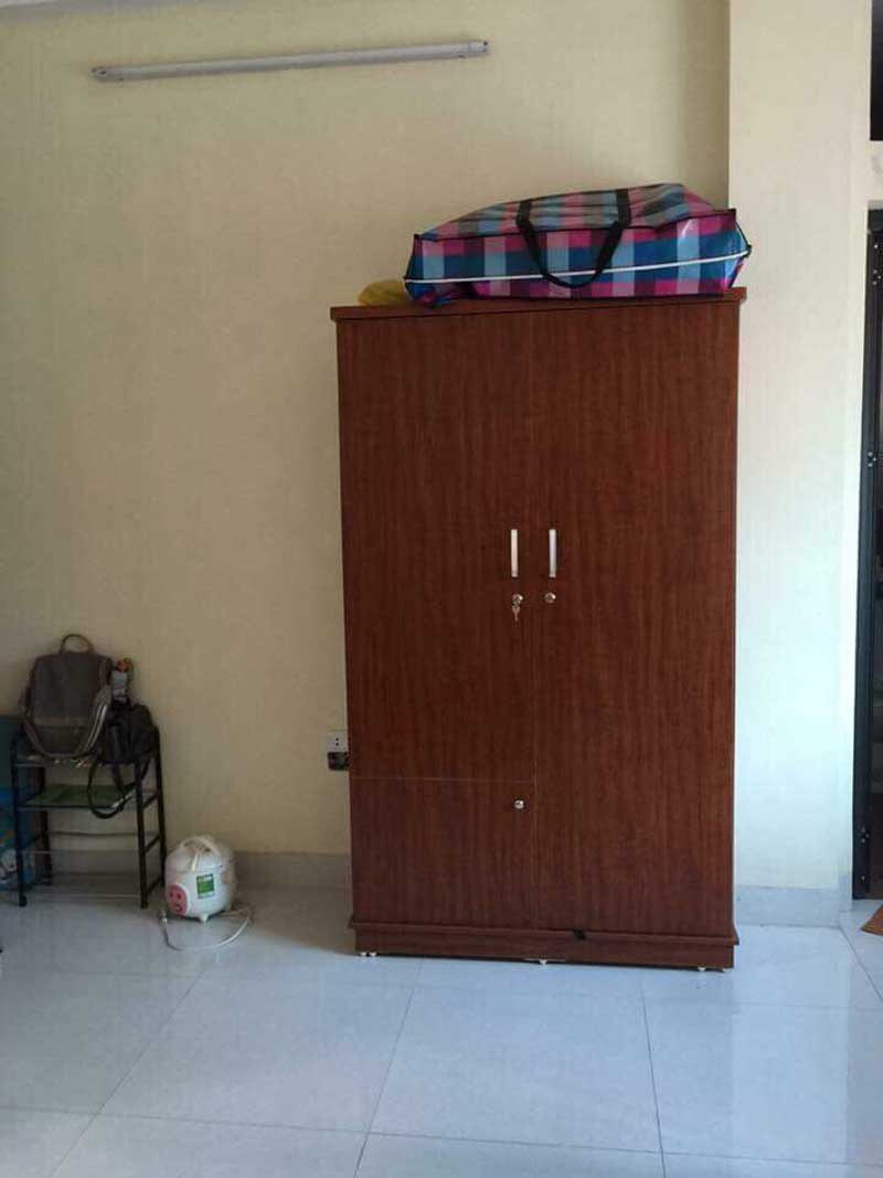 Tủ quần áo 2 cánh mở rộng 880mm giá rẻ màu xoan đào đỏ