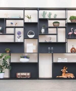 Hệ 2 kệ trang trí khung sắt KGC44