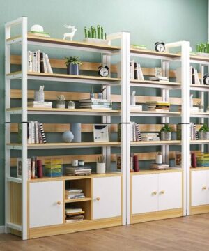 Kệ trang trí khung sắt có tủ KGC45 - Hệ 3 kệ