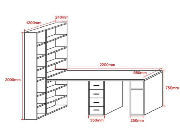 Bàn học sinh đôi có giá sách BGc49