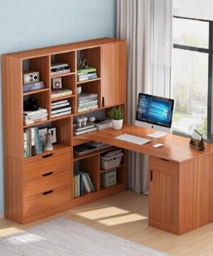 Bàn học sinh có giá sách màu vân gỗ BGC51
