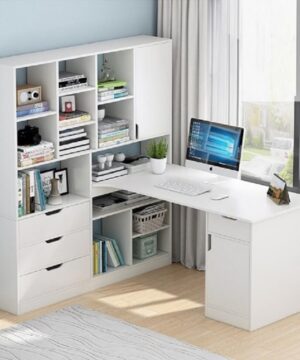 Bàn học sinh có giá sách màu trắng BGC51