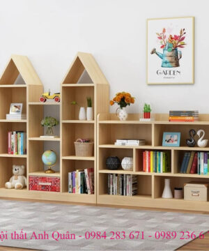 Kệ sách cho trẻ em hình mái nhà KSG06