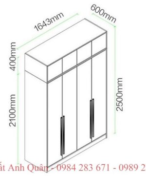 Kích thước tủ quần áo hiện đại TGCN27