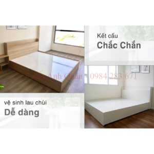 Giường ngủ có kệ đầu giường rộng 1m4 x 2m2 G08