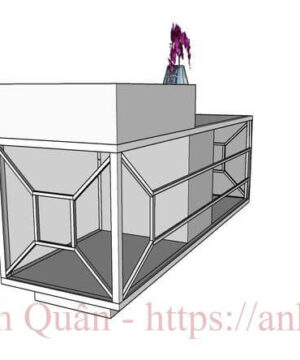 Bàn quầy lễ tân BQLT02 11 Mặt trước bàn quầy lễ tân BQLT02