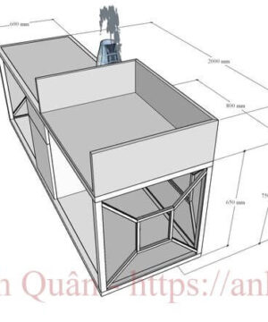 Bàn quầy lễ tân BQLT02 9 Kích thước bàn lễ tân BQLT02