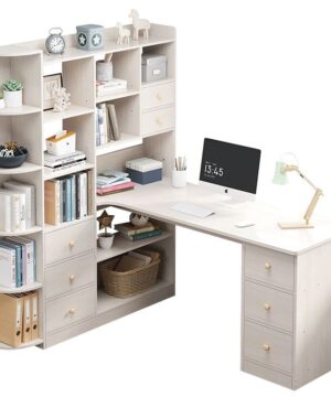 Bàn học sinh góc có giá sách BGK03