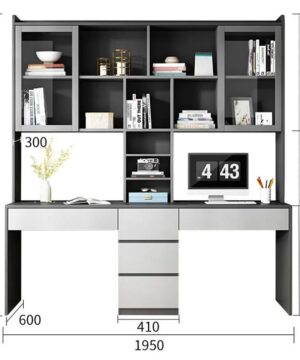 Kích thước chi tiết bàn học có giá sách BGC57