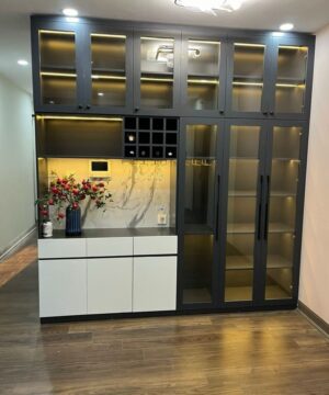 Tủ rượu gỗ công nghiệp hiện đại KTR04