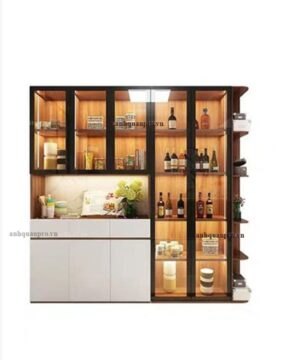 Tủ rượu gỗ công nghiệp KTR06-Tặng giá treo Ly sang trọng 6 Tủ rượu hiện đại gỗ công nghiệp KTR06