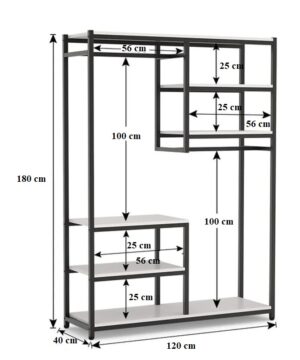 Kích thước chi tiết giá treo quần áo GA13