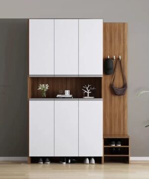 Tủ giày TG22 có thêm ghế ngồi và móc treo đồ
