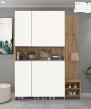 Tủ giày TG22 có thêm ghế ngồi và móc treo đồ
