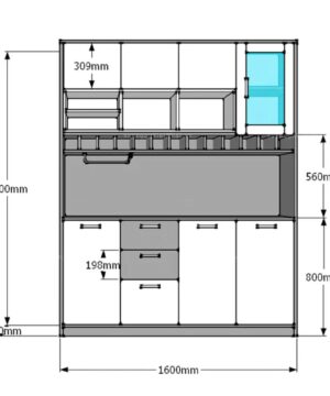 Kích thước kệ KVS21