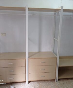 Bộ giá treo quần áo khung sắt mặt gỗ công nghiệp GA14