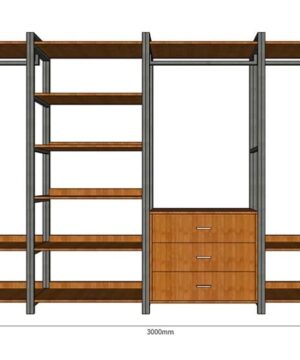 Bộ giá treo quần áo khung sắt mặt gỗ công nghiệp GA14
