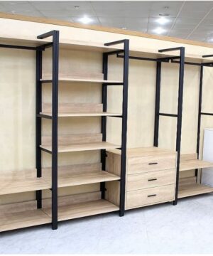 Bộ giá treo quần áo khung sắt mặt gỗ công nghiệp GA14