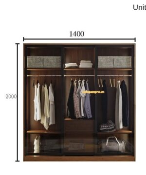 Tủ quần áo cánh kính TQA02