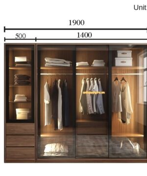 Tủ quần áo cánh kính TQA02