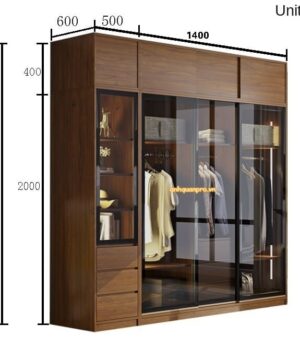 Tủ quần áo cánh kính TQA02