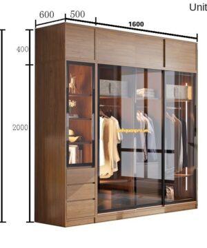 Tủ quần áo cánh kính TQA02