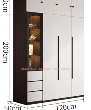 Kích thước tủ áo TQA11