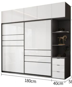 Tủ quần áo cánh lùa hiện đại TQA07 5 Kích thước tủ áo 2.2 m
