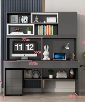 Bàn học đôi có giá sách BHS22