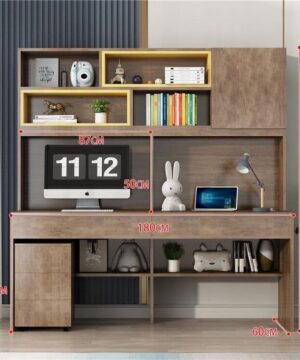 Bàn học đôi có giá sách BHS22