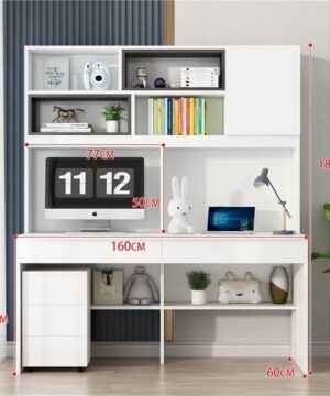 Bàn học đôi có giá sách BHS22