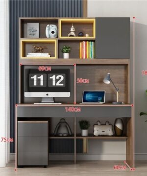 Bàn học đôi có giá sách BHS22
