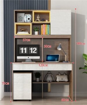 Bàn học đôi có giá sách BHS22
